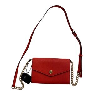 Michael Kors Red Crossbody Bag with Gold Chain